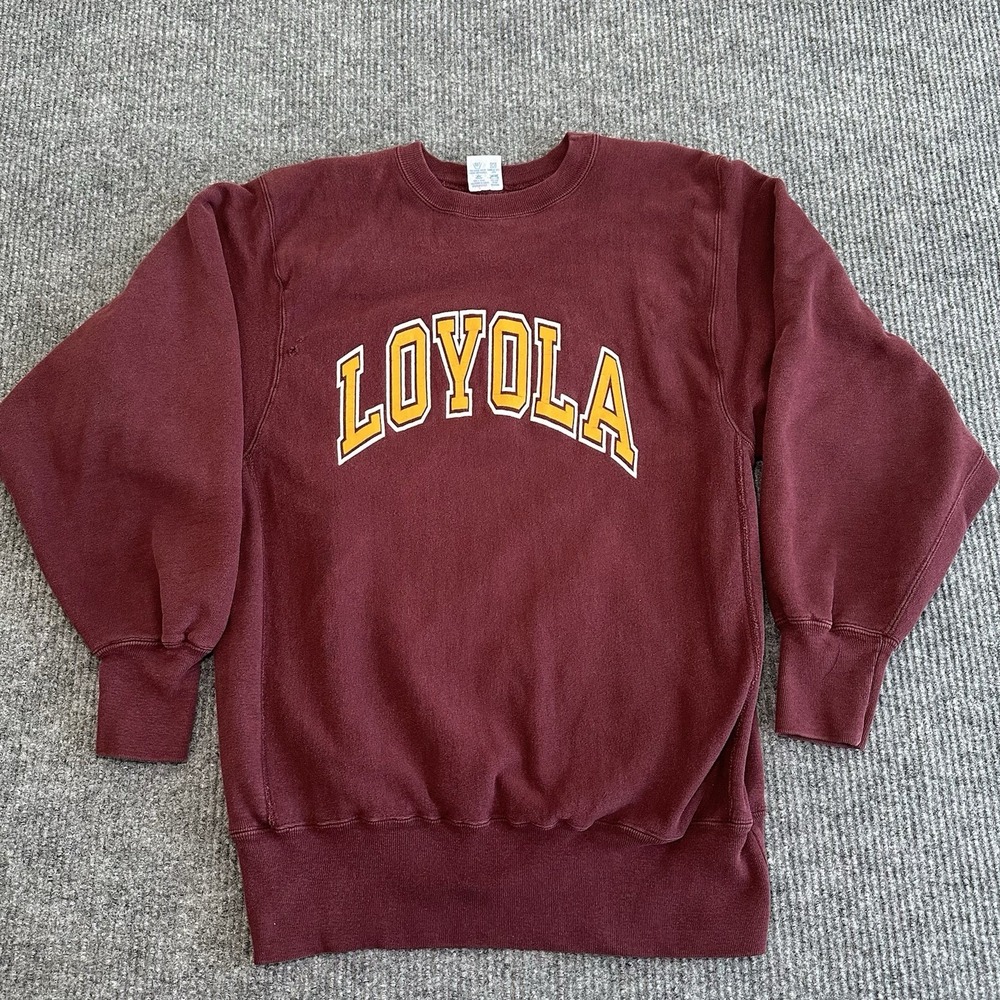 VTG 90s Champion Reverse Weave Loyola University Crewneck Sweatshirt Collegiate